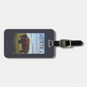 バイソン場面- Fairwell、アラスカ ラゲッジタグ (正面横)