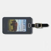 バイソン場面- Fairwell、アラスカ ラゲッジタグ (正面横)