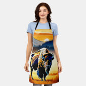 バイソン威厳のあるサンセット エプロン (着用した状態)