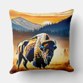 バイソン威厳のあるサンセット クッション (裏面)