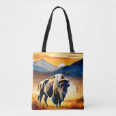 バイソン威厳のあるサンセット トートバッグ (正面)