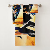 バイソン威厳のあるサンセット バスタオルセット (インサイチュ)