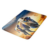 バイソン威厳のあるサンセット バスマット (アングル)