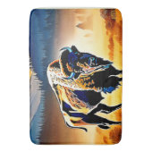 バイソン威厳のあるサンセット バスマット (正面縦)