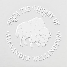 バイソン威厳のあるバッファローシルエットライブラリーブック