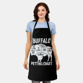 バイソン愛好家Flのためのバッファロー野生動物のペッティングチャート エプロン (着用した状態)
