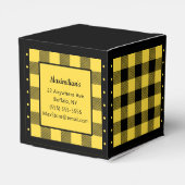 バイソン柄 - 黄色と黒 - ハート型ギフトボックス フェイバーボックス (裏面サイド)