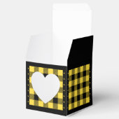バイソン柄 - 黄色と黒 - ハート型ギフトボックス フェイバーボックス (オープン)
