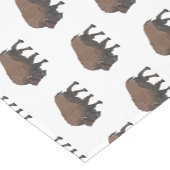 バイソン漫画イラストレーション ショートテーブルランナー (コーナー)