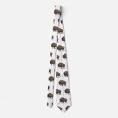 バイソン漫画イラストレーション ネクタイ (裏面)