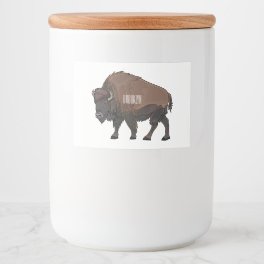 バイソン漫画イラストレーション フードラベル (正面)