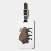 バイソン漫画イラストレーション ラゲッジタグ (正面縦)