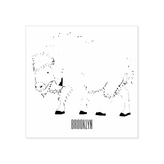 バイソン漫画イラストレーション ラバースタンプ (インプリント)