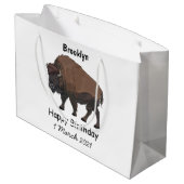 バイソン漫画イラストレーション ラージペーパーバッグ (裏面アングル)