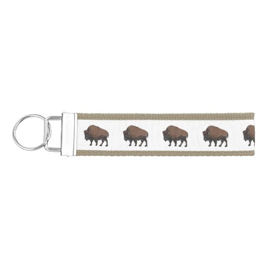 バイソン漫画イラストレーション リストバンドキーホルダー (鍵左)