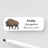 バイソン漫画イラストレーション 名札 (インサイチュ)