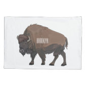 バイソン漫画イラストレーション 枕カバー (裏面)
