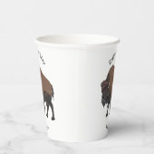 バイソン漫画イラストレーション 紙コップ (右)