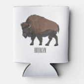 バイソン漫画イラストレーション 缶クーラー (正面)