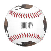 バイソン漫画イラストレーション 野球ボール (裏面)