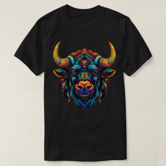 バイソン笑い Tシャツ (デザイン正面)