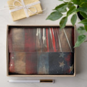 バイソン素朴デコページ付きアメリカ国旗 薄葉紙 (ギフト)