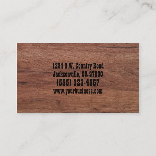 バイソン素朴バッファローサービスウッド 名刺 (裏面)