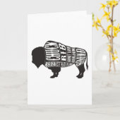 バイソン肉屋が肉を切る カード (黄色い花)