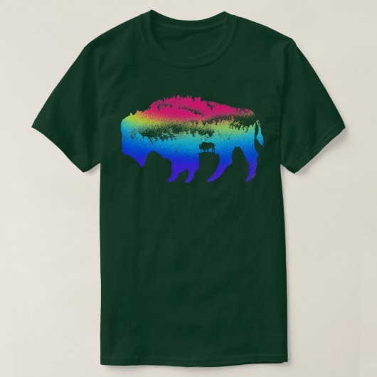 バイソン自然 Tシャツ (デザイン正面)