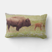 バイソン&カーフイエローストーン国立公園 ランバークッション (裏面)