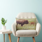 バイソン&カーフイエローストーン国立公園 ランバークッション (椅子)