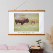 バイソン&カーフイエローストーン国立公園 吊り下げ型タペストリー (寝室)