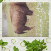 バイソン&カーフイエローストーン キッチンタオル (折り畳み)