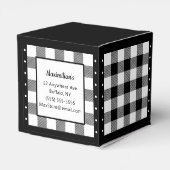 バイソン チェック - 黒と白 - ハート フェイバーボックス (裏面サイド)