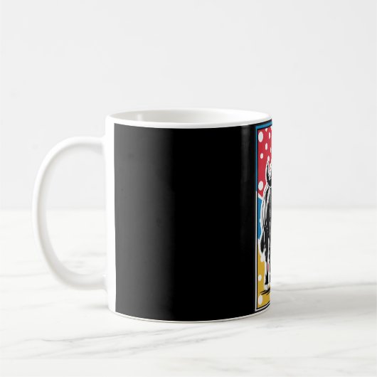 バイソン – バッファローアポップ・アートのートヴィンテージレトロ コーヒーマグカップ (左)