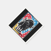 バイソン – バッファローアポップ・アートのートヴィンテージレトロ スタンダードカクテルナプキン (角)