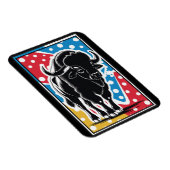 バイソン – バッファローアポップ・アートのートヴィンテージレトロ マグネット (右側)