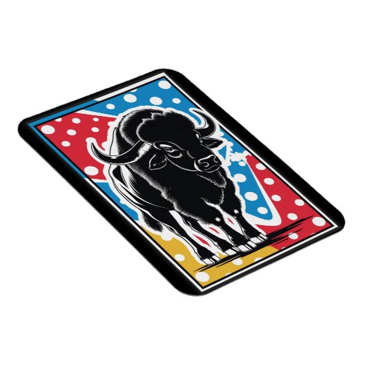 バイソン – バッファローアポップ・アートのートヴィンテージレトロ マグネット (右側)