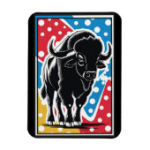 バイソン – バッファローアポップ・アートのートヴィンテージレトロ マグネット (縦)