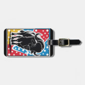 バイソン – バッファローアポップ・アートのートヴィンテージレトロ ラゲッジタグ (正面横)