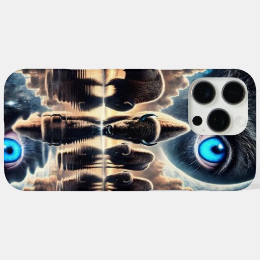 バイソン・バッファロー反射の超現実宇宙シーン Case-Mate iPhoneケース (裏面 (横))