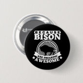 バイソン 缶バッジ (正面&裏面)