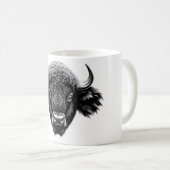 バイソ威厳のあるンヘッドTシャツ コーヒーマグカップ (正面右)