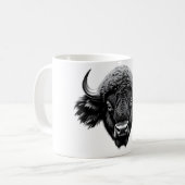 バイソ威厳のあるンヘッドTシャツ コーヒーマグカップ (正面左)