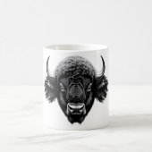 バイソ威厳のあるンヘッドTシャツ コーヒーマグカップ (中央)