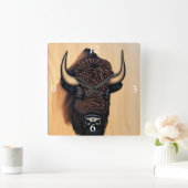 バイソ威厳のあるン – 力と自由の象徴 スクエア壁時計 (ホーム)