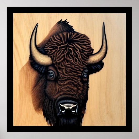 バイソ威厳のあるン – 力と自由の象徴 ポスター (正面)