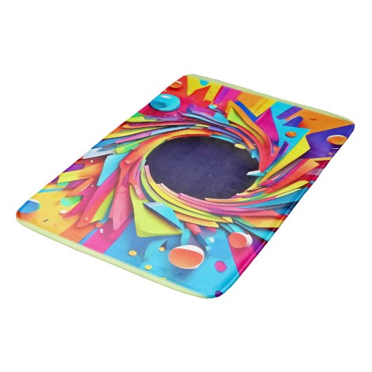 バイタリティアートの渦 バスマット (アングル)