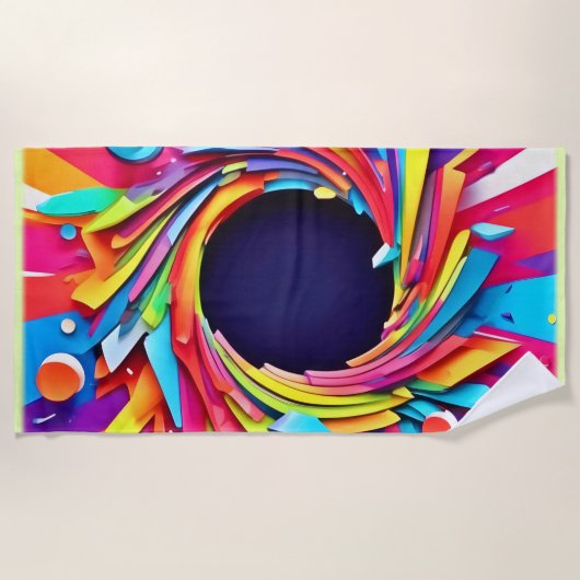 バイタリティアートの渦 ビーチタオル (正面)