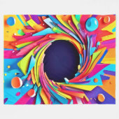 バイタリティアートの渦 フリースブランケット (正面(横))